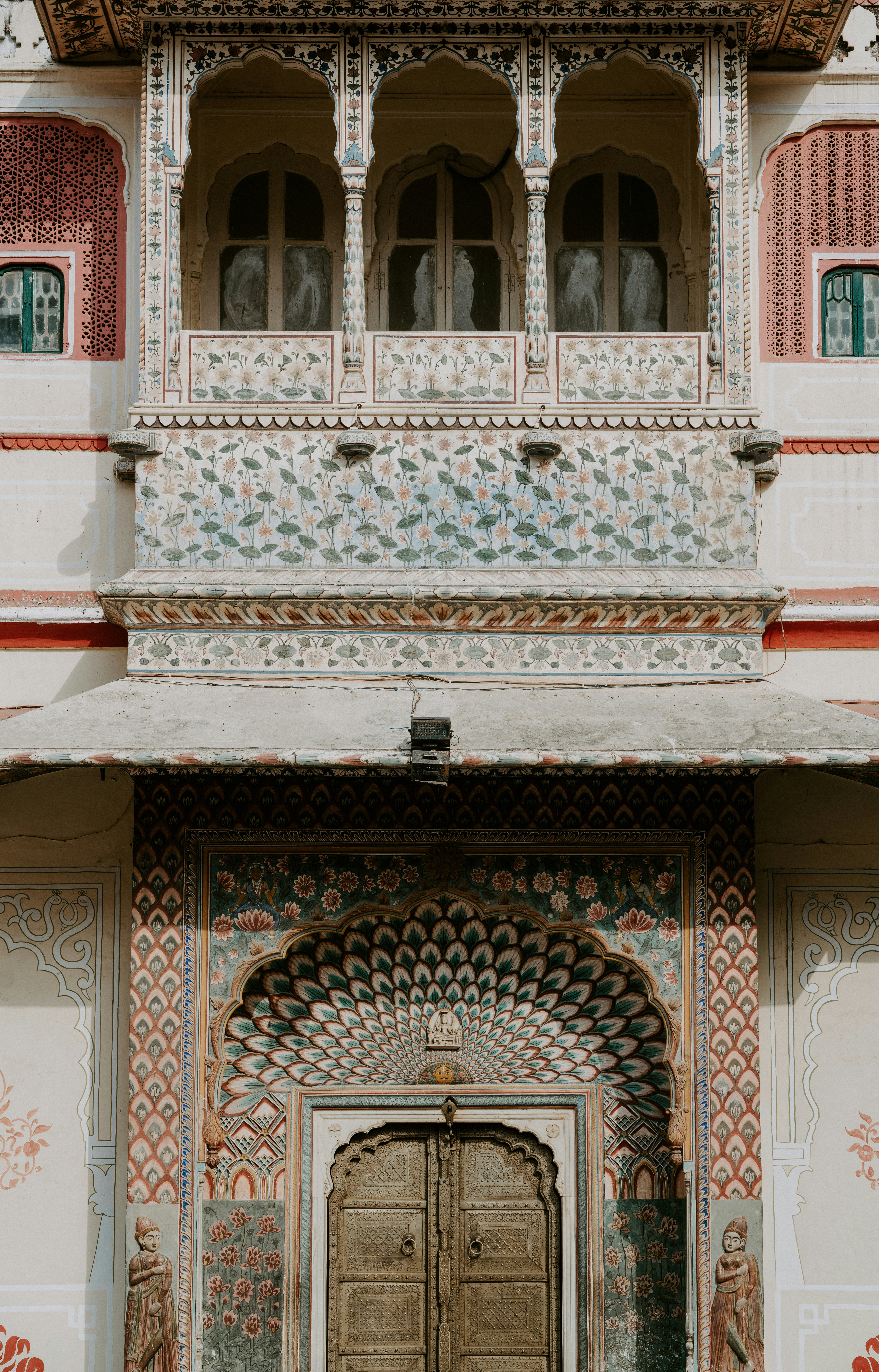 photo of brown wooden door