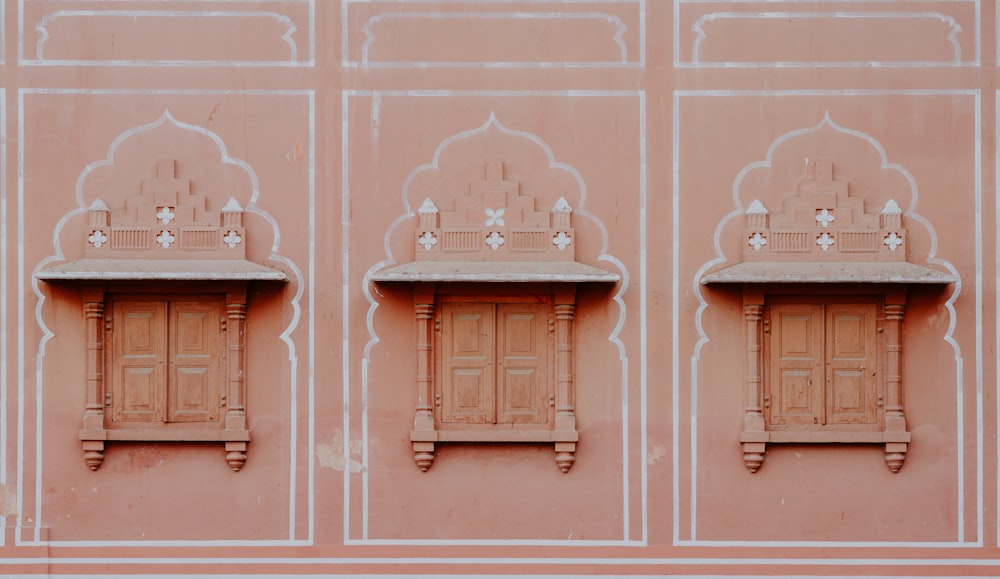 brown wooden windows