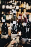 assorted-label glass wine bottle lot