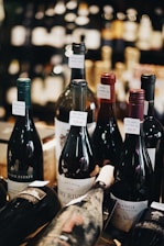 assorted-label glass wine bottle lot