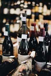 assorted-label glass wine bottle lot