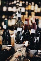 assorted-label glass wine bottle lot