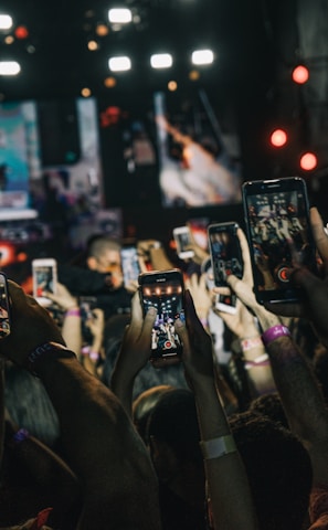 shallow focus photography of crowd taking video