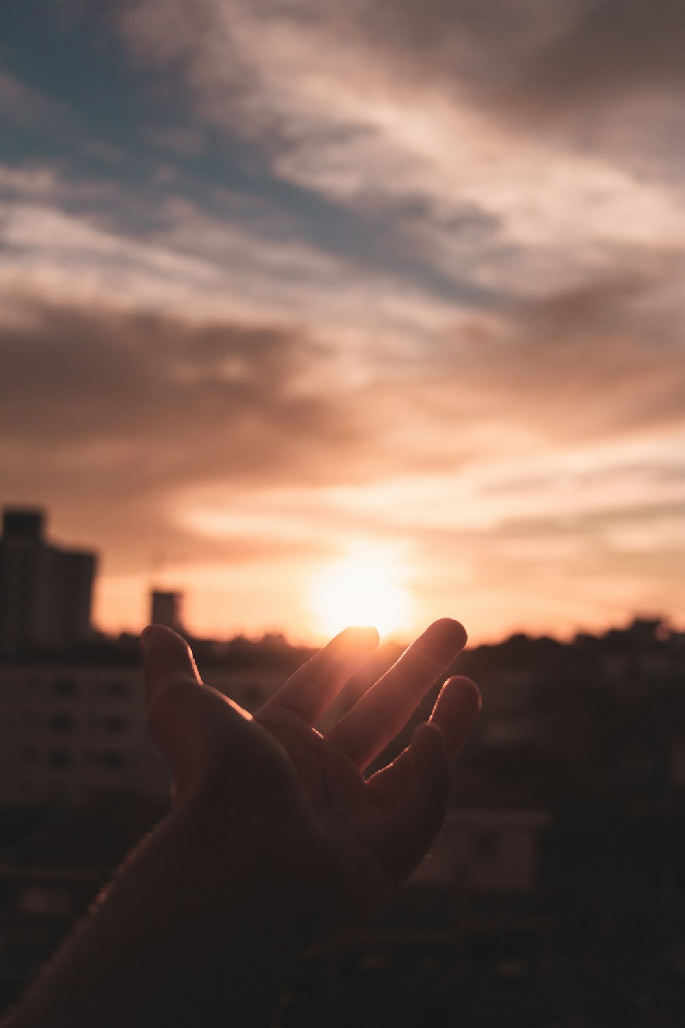 silhouette photography of left human hand reaching