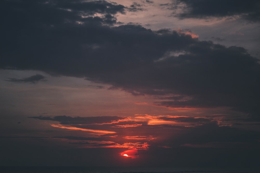 gray clouds at golden hour