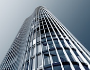 low-angle photography of curtain wall building