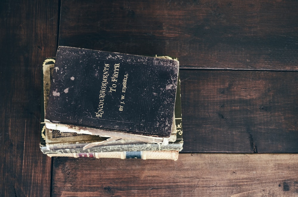 black covered book