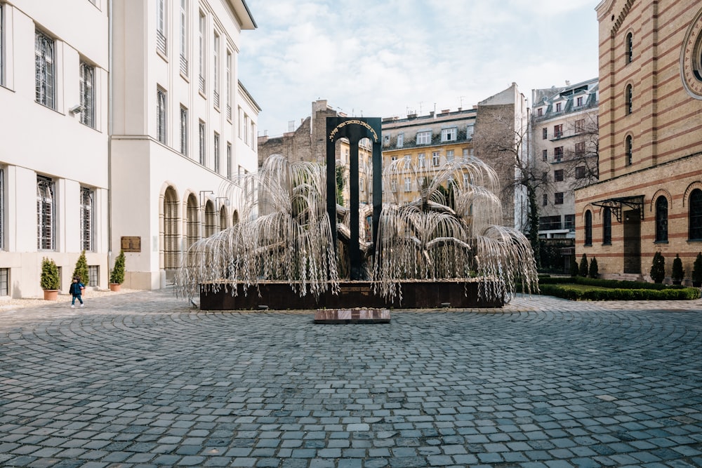 water fountain in the middle of the city