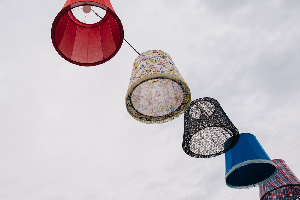 blue and white lamp under white clouds