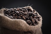 shallow focus photography of coffee beans in sack