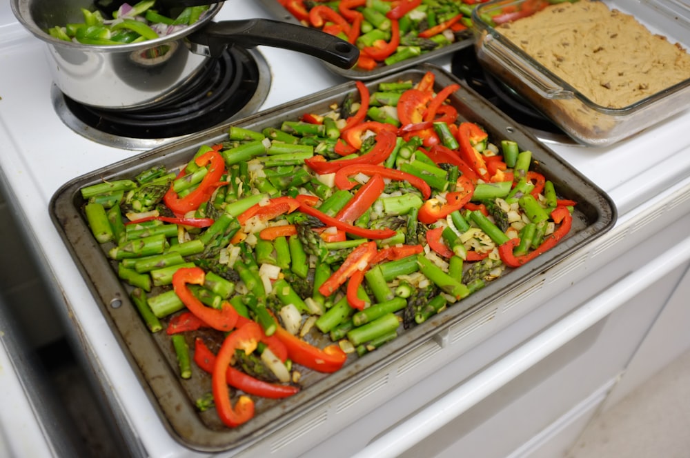 vegetable dish on silver tray