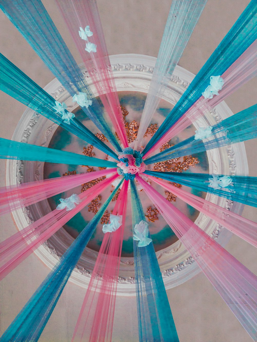 low angle photograph of multicolored ceiling decor