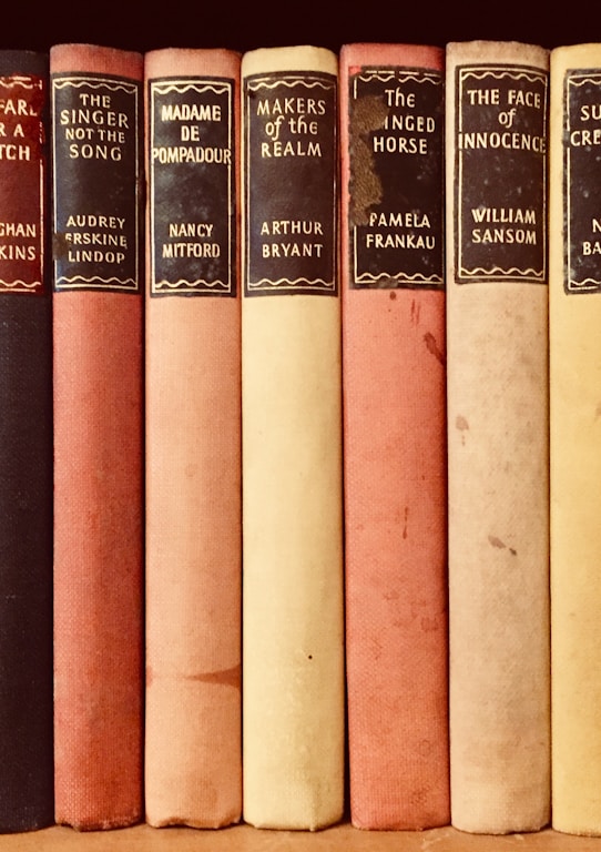 closeup photo of assorted-title books