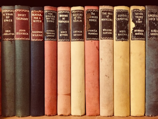 closeup photo of assorted-title books