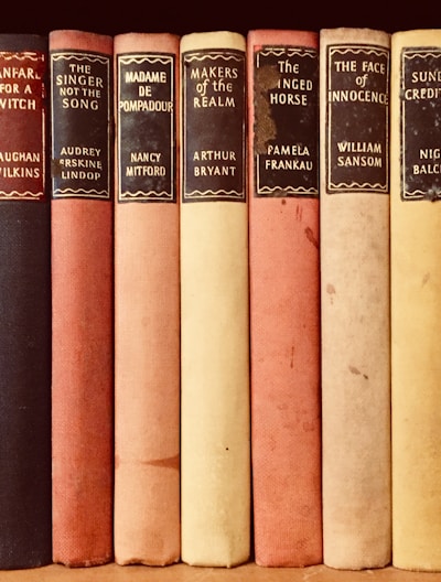 closeup photo of assorted-title books