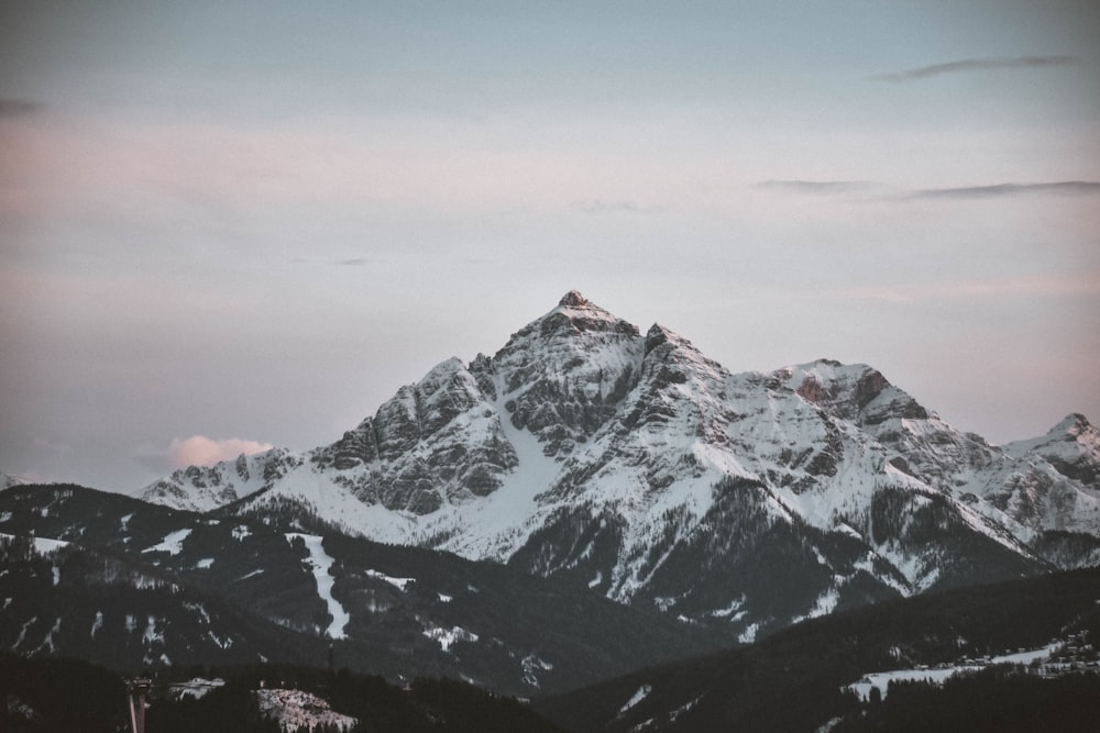 landscape photography of snow coated mountain