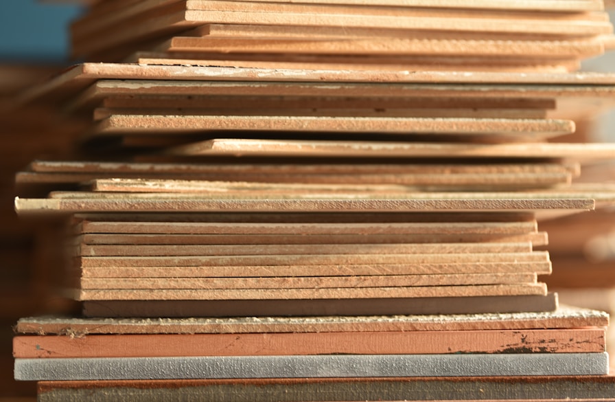 Stack of 13 ply birch plywood sheets for maximum strength and durability