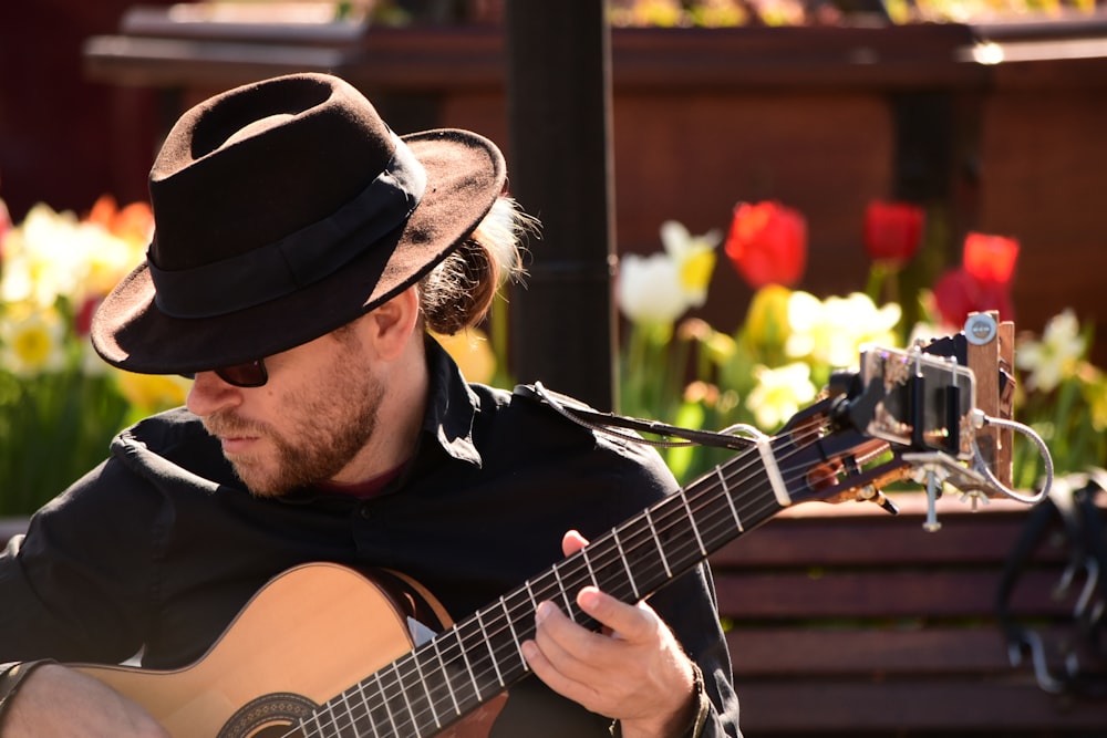 man playing guitar