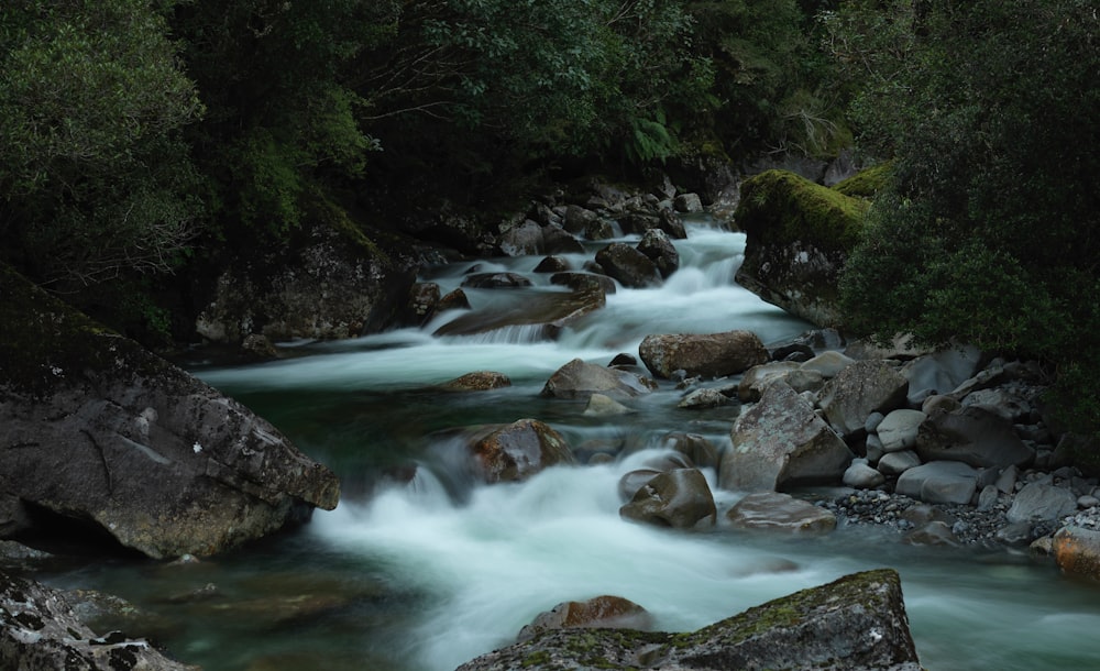 time-lapse photo of river