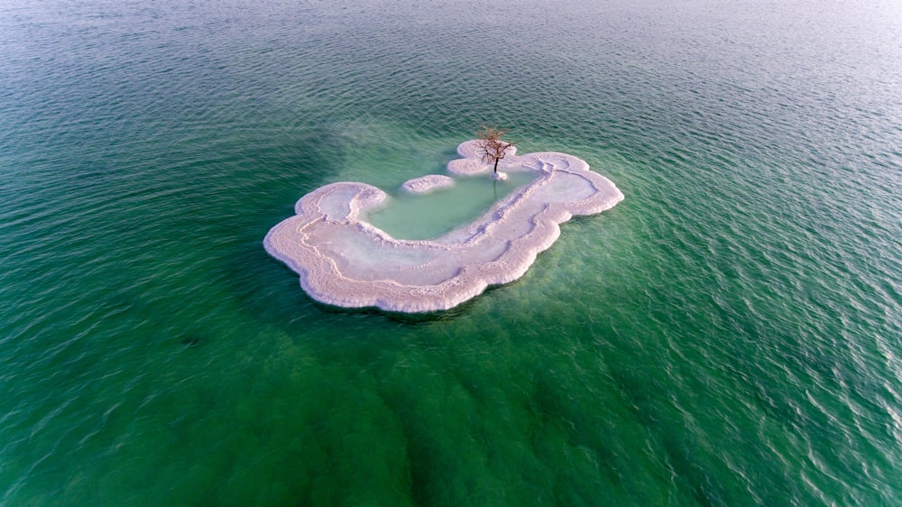 水に囲まれた白い島