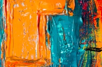 teal and orange painting