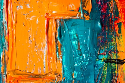 teal and orange painting