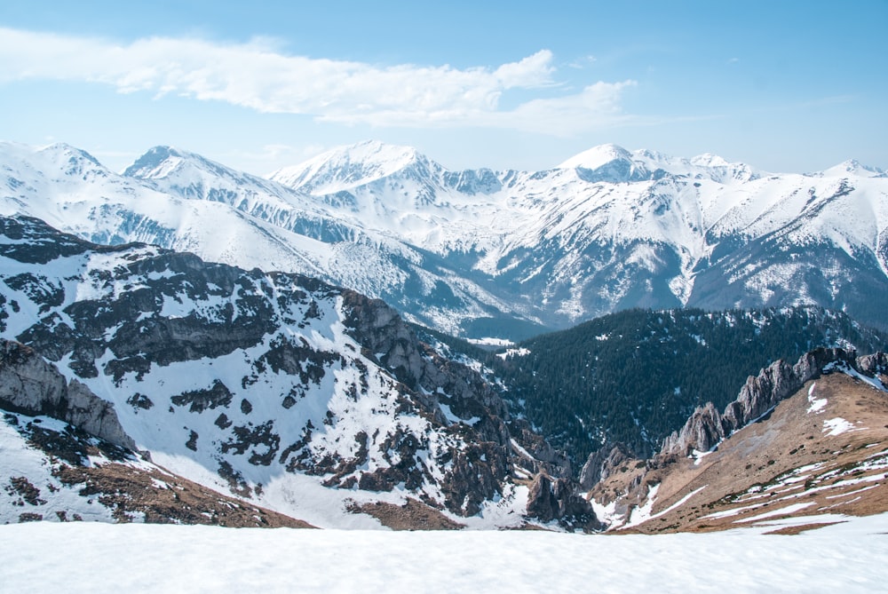 foto di paesaggio della montagna innevata