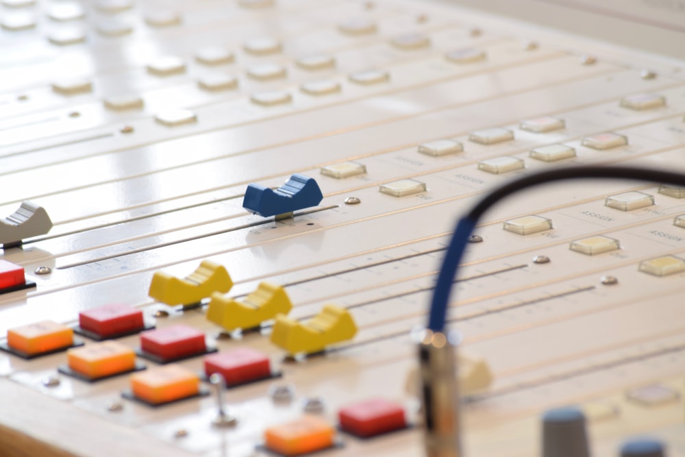 white audio mixer on focus photo