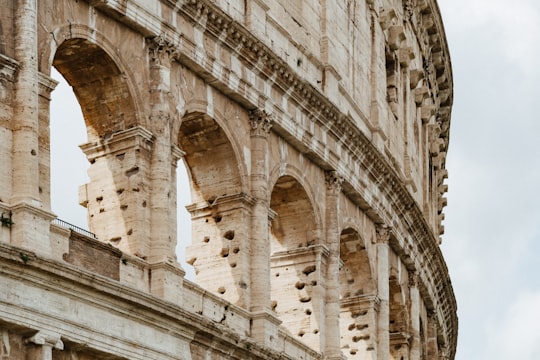 low angle photo of brown concrete wall in Colosseum Italy