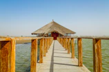 sea dock through nipa hut