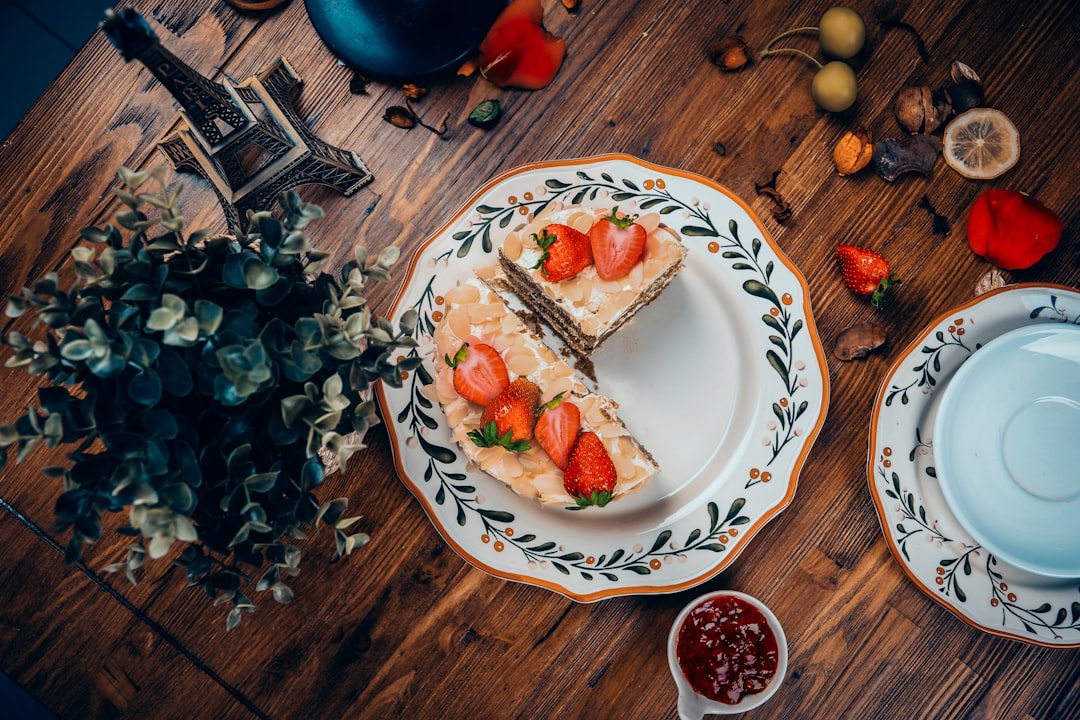 strawberry caked on plate