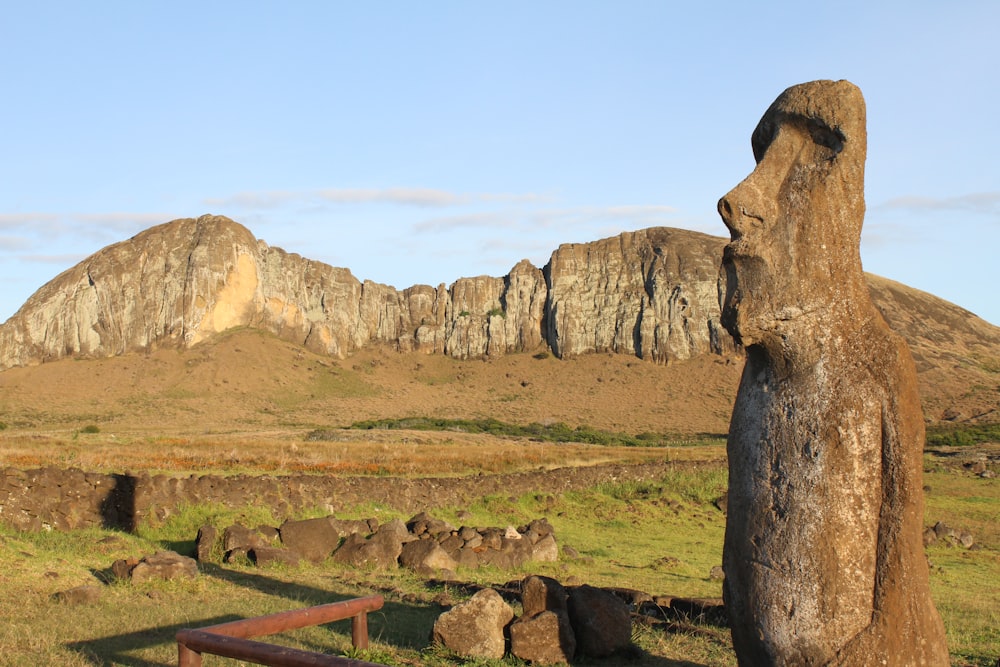 photographie de paysage de Moai