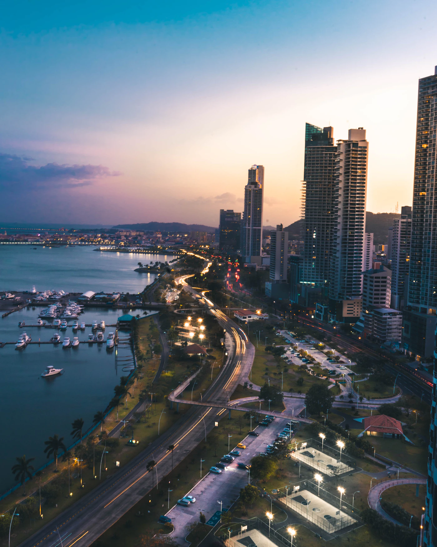 High-rise buildings of Panama City along the waterfront