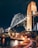 black and brown concrete bridge during night time