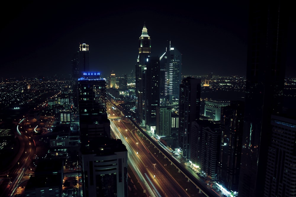 city buildings during nighttime