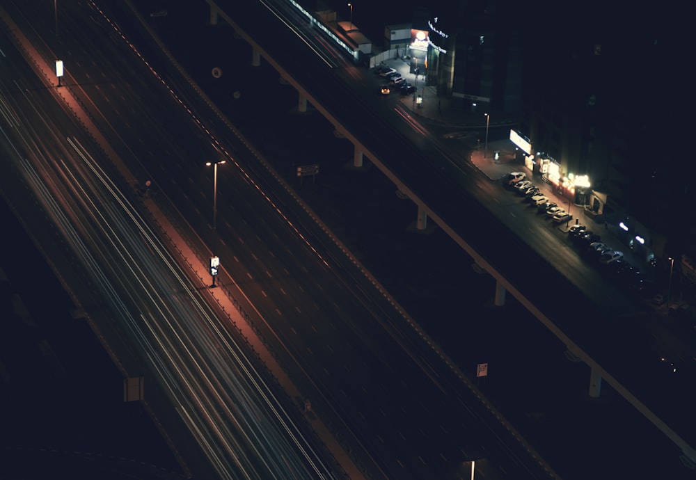 aerial photography of high way