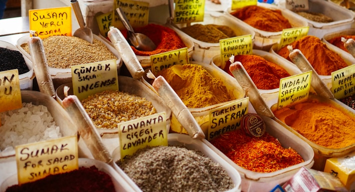 assorted-color spices