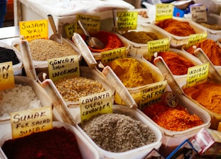 assorted-color spices