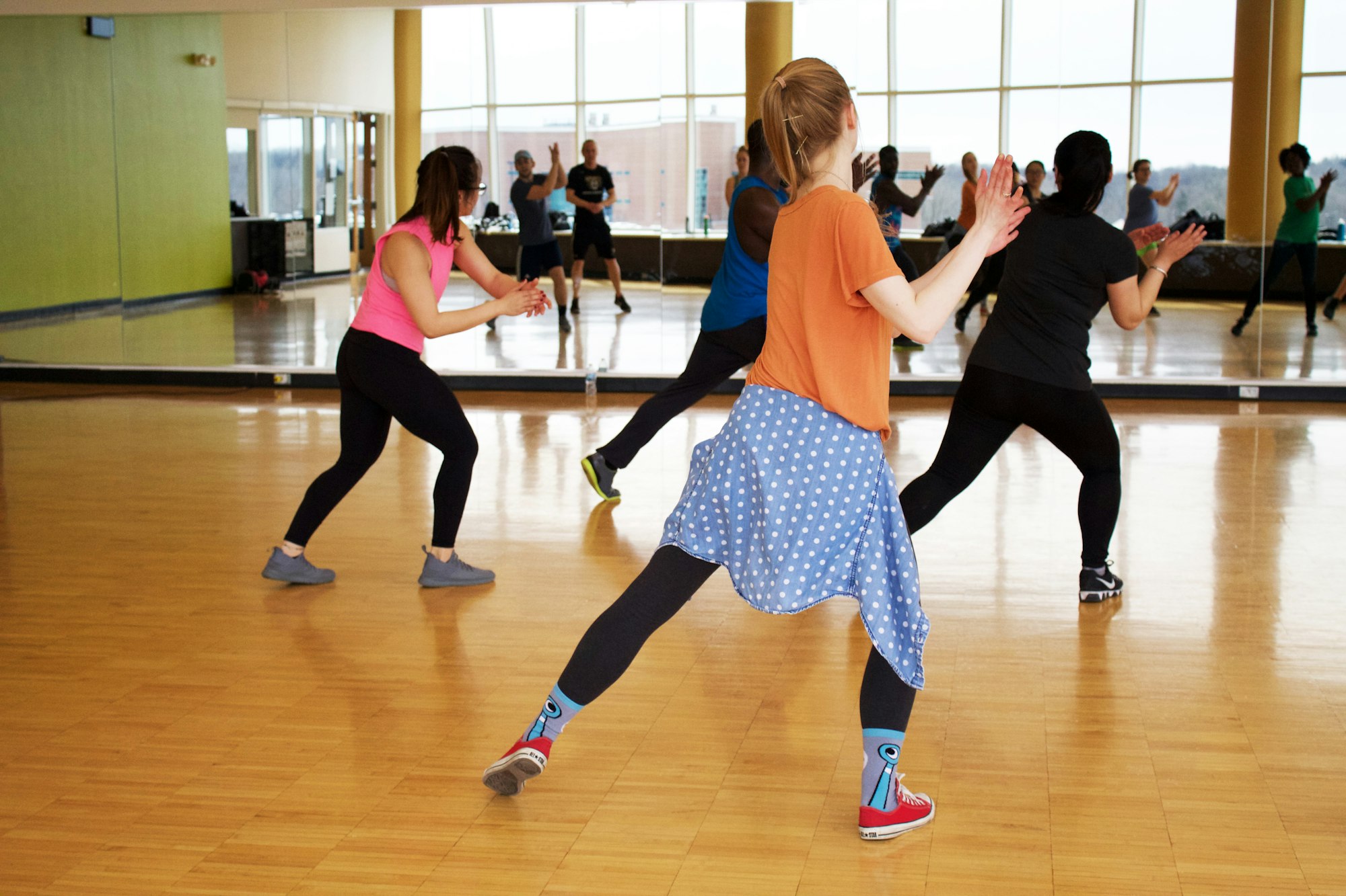 An indoor dance class