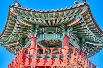 green and red temple