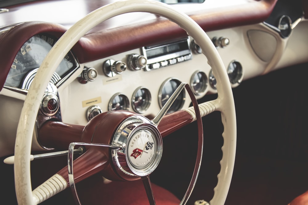 selective focus photography steering wheel