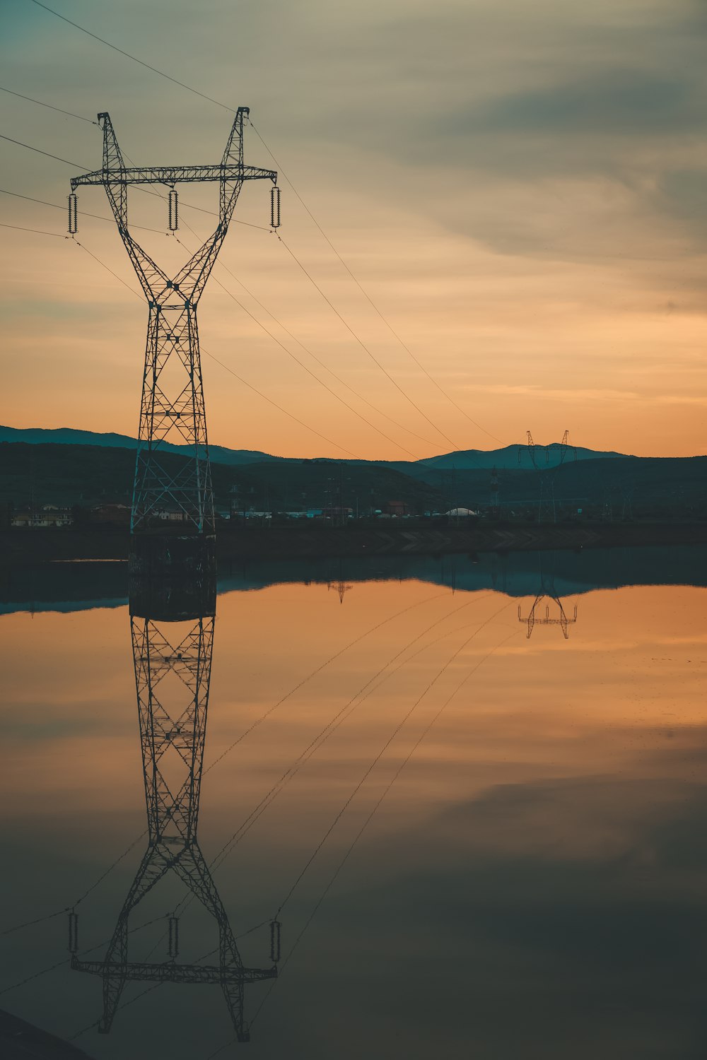 photography of electricity tower