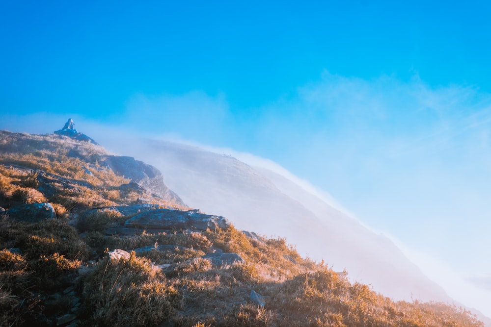 landscape photo of mountain with green grass