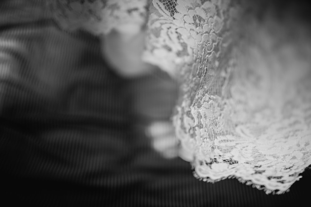 white lace textile