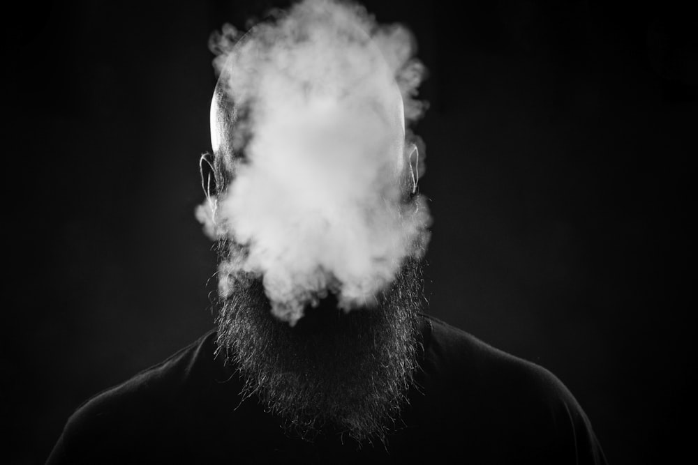 man making smoke