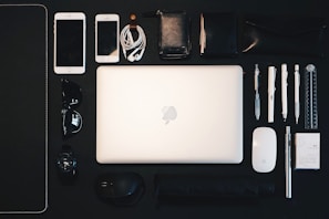 A collection of various security products arranged neatly on a table.
