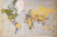 blue, green, and yellow world map