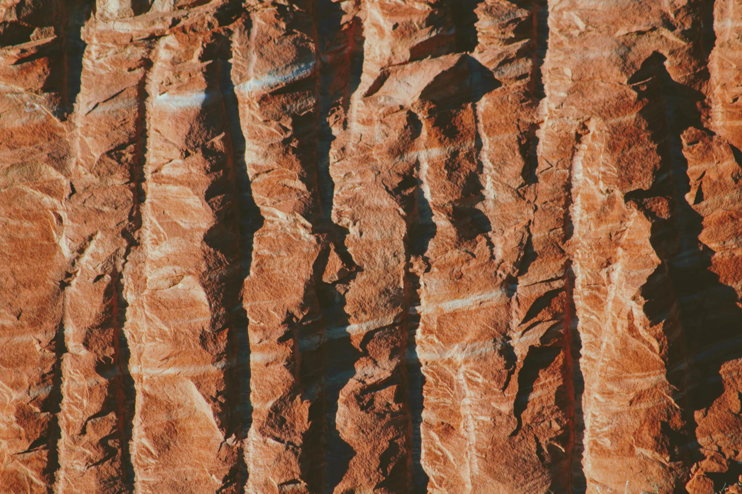 Layered red rock in Hurricane, Utah.