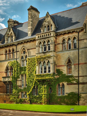 building with green grass