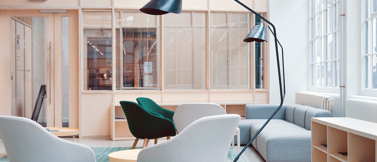 black floor lamp on living room sofa